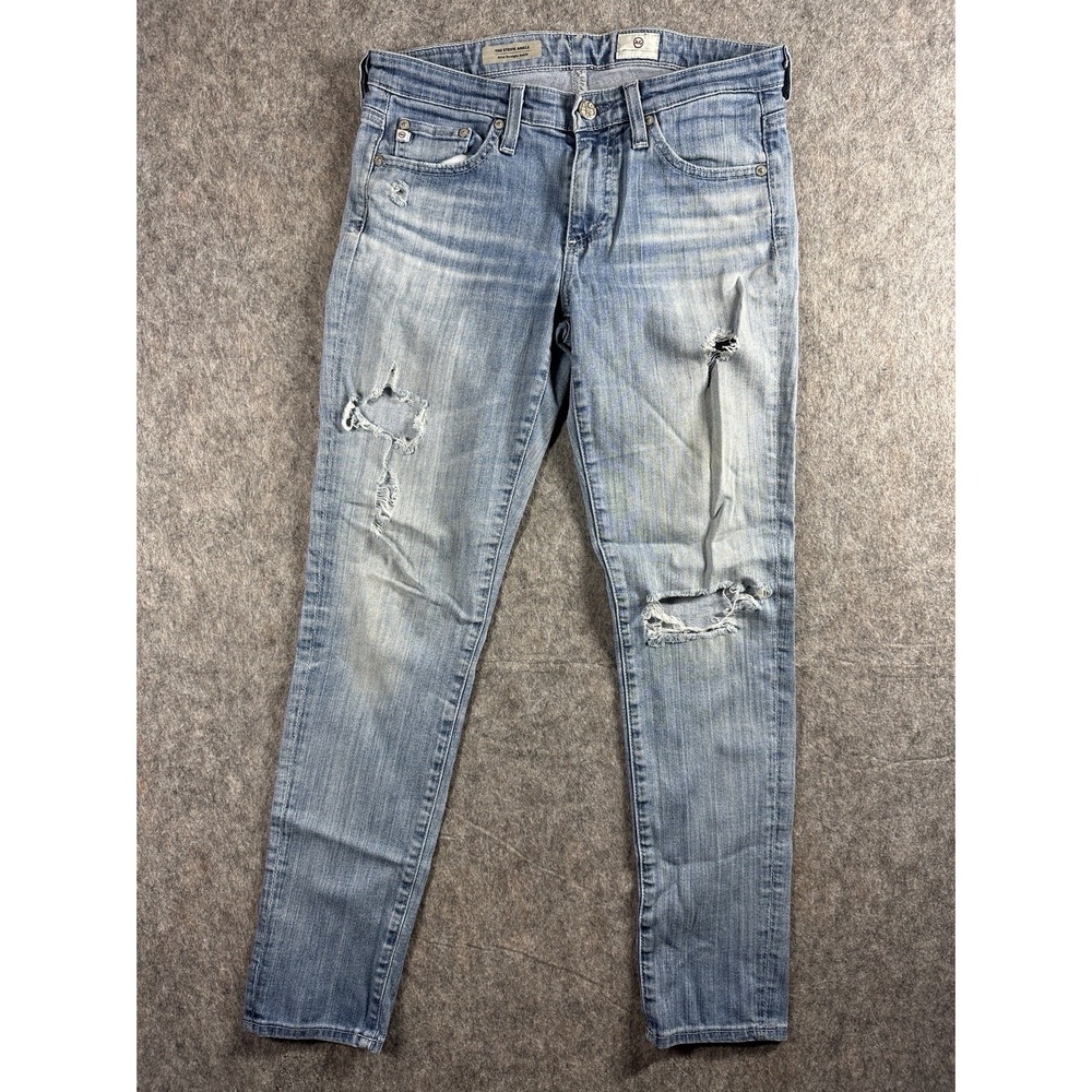 AG Adriano Goldschmied Stevie Ankle Jeans Women 26R Distressed Slim Straight